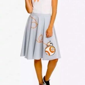 NWT Her Universe Star Wars BB-8 Light Gray A-Line Skirt